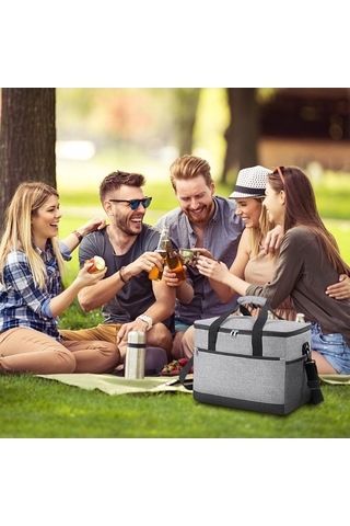 Funtree 30l Isolate Soğutucu Çanta, Sızdırmaz Öğle Yemeği Tote, Piknik Ve Kamp İçin Gri