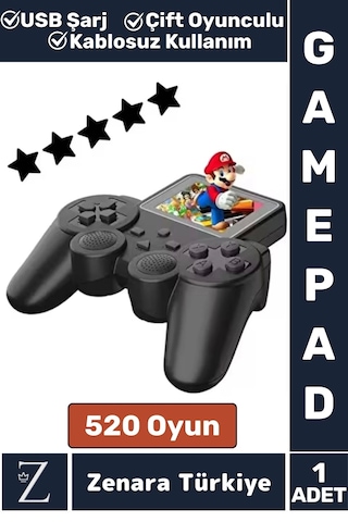 Çift Oyunculu Usb Şarj Mini Uyumlu El Atarisi Street Fighter Super Mario 520 Nostalji Oyun Gamepad