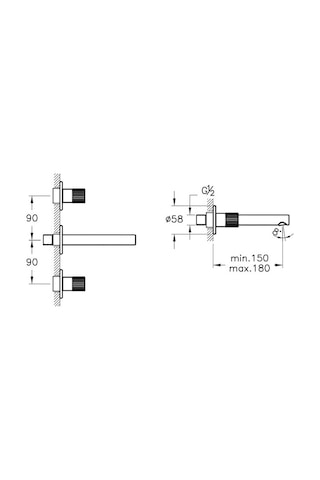 VitrA Origin Ankastre Lavabo Bataryası Bakır A4258226