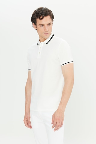 AC&Co / Altınyıldız Classics Erkek Beyaz %100 Pamuk Slim Fit Dar Kesim Polo Yaka Tişört Beyaz