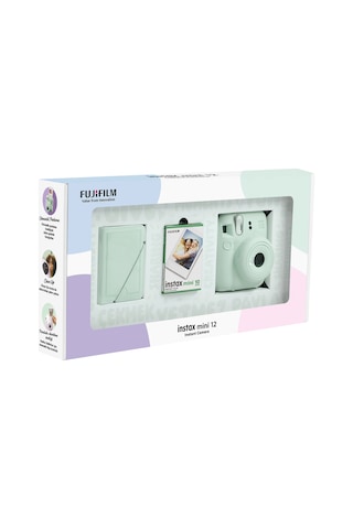 Fujifilm Instax Mini 12 Fotoğraf Makinesi + 10'lu Film + 28'li Mini Albüm Yeşil