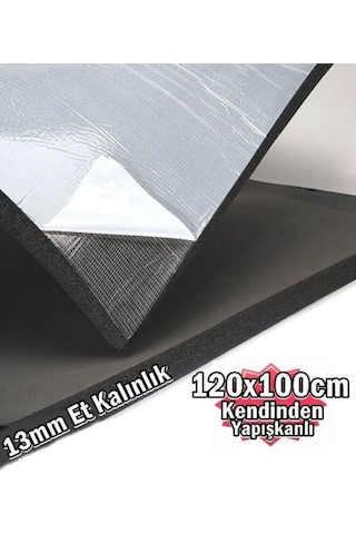 Araç Oto Ses Isı 13mm Kauçuk Izolasyon Karavan Yalıtım Malzemesi 120cmx100cm Levha Yapışkanlı