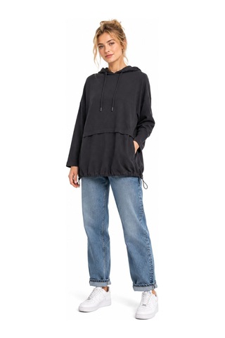 Neden Tekstil Kadın Oversize Kapüşonlu Siyah Sweatshirt