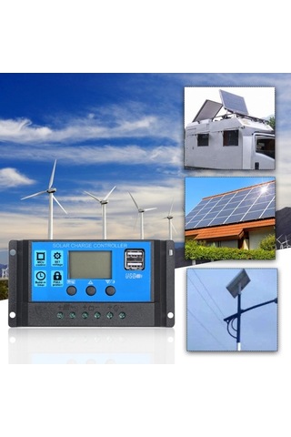 Pazly 20a 12v/24v Pwm Güneş Şarj Kontrol Cihazı Akıllı Regülatör Usb 5v 2.5a