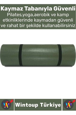Dayanıklı Kamp Outdoor Yoga Pilates Su Geçirmez Hafif 12 Mm Kalın Köpük 180 X 60 Cm Askeri Haki Mat Çok Renkli