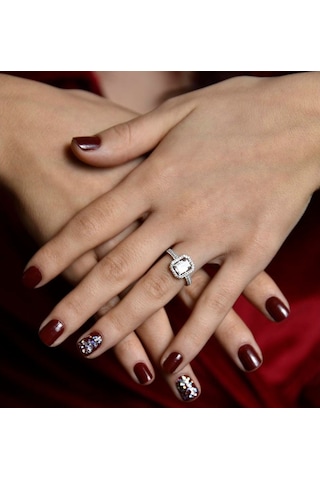 Baget Beyaz Altın Tektaş Yüzük 1,50 Karat 399604182