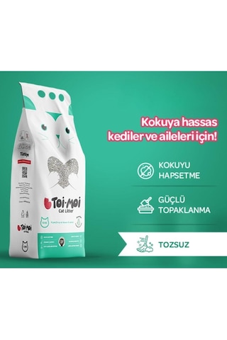 Toi Moi Kokusuz İnce Taneli Topaklanan Bentonit Kedi Kumu 10 Lt