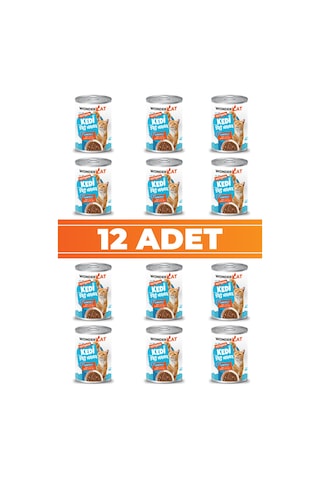 Wondercat Somonlu Yetişkin Kedi Konservesi 400gr X 12 Adet