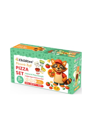 Doğal Oyun Hamuru Sevimli Patiler - Pizza Set Çok Renkli