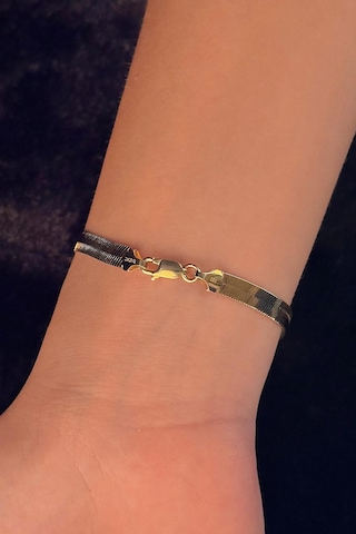 14 Ayar Altın İtalyan Ezme Bileklik 5.60 Mm Pembe Altın