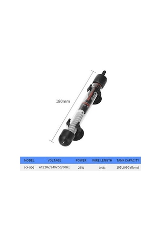 Agoodshop Hx-906 25w Stili Akvaryum Otomatik Sabit Sıcaklık Kaplumbağa Isıtıcı Bitki Mını Isıtıc