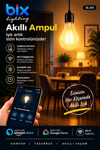 6w Daylight A+ Akıllı Ampul Wifi Uzaktan Kontrol Dim Edilebilir Alexa Google Uyumlu E27 Sarı Aklby-bsva58 Diğer