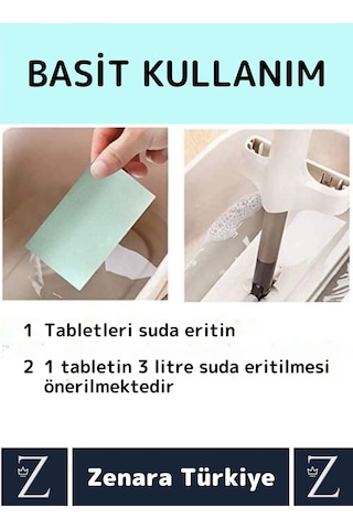 Premium Dükkan Fayans Ahşap Parçalanabilir Pratik Kullanım Zemin Parlatma Temizleme Tableti 60 Adet Diğer