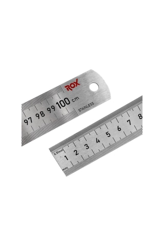 Rox 0201 Çift Taraflı Çelik Cetvel 1000 Mm Gri