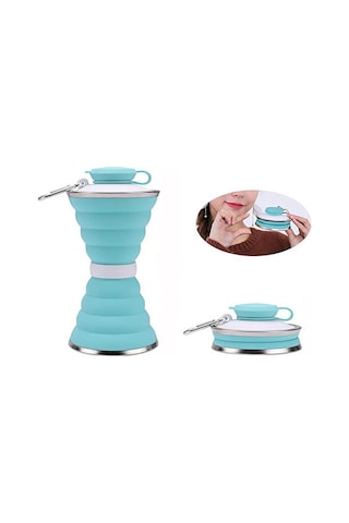 Mufunye Sıcak/soğuk İçecekler İçin Sürekli Kullanıma Dayanıklı Silikon Katlanabilir Bardak, Taşınabilir Spor Kullanıma Uygun, 401-500ml, Kapaklı, Siyah+beyaz Plastik Siyah - Beyaz