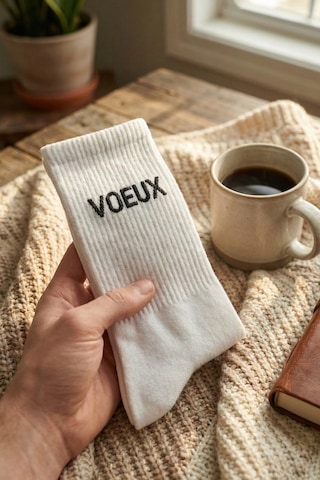 Lykos Kadın Beyaz Pamuklu Yazı Baskılı Kolej Çorap 2 Li Paket Beyaz