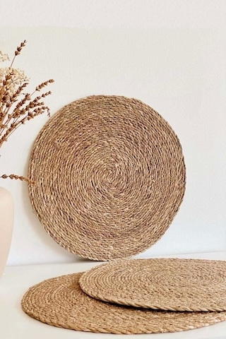 Tilbe Home 6lı Bambu Rattan El Yapımı Amerikan Servis Hasır Supla Masa Sofra Düzenleyici Tabak Altlı Çok Renkli