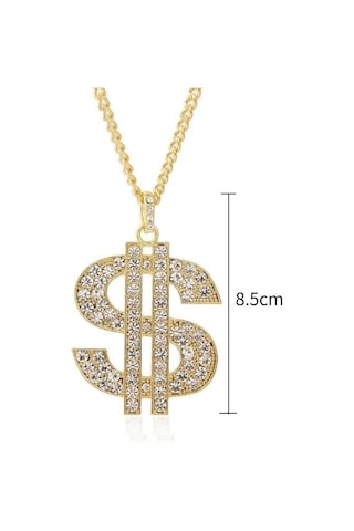 Thug Life Hip Hop Rap Gangster Büyük Dolar Kolye Zinciri Gümüş