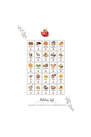 KitchenLife 24'lü Etiketli Moly Dikdörtgen Erzak Saklama Kabı Seti X8 1300ml-2000ml-3200ml Geniş - Sert Kapaklı Çok Renkli