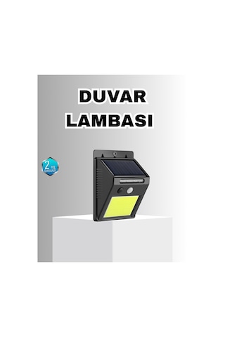 Solar Güçlü Led Dış Mekan Lambası - Güneş Enerjisiyle Şarj Olan Sensörlü Bahçe Işığı Çok Renkli