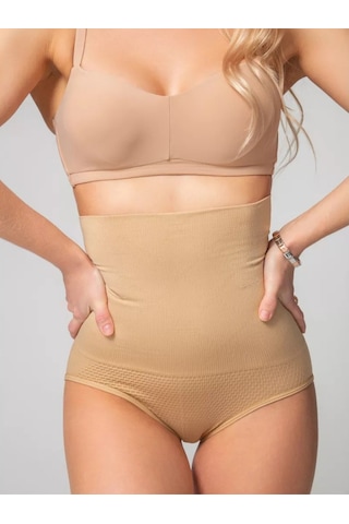 Mistirik Biloba Model Yüksek Bel Kaydırmaz Silikonlu Sıkılaştırıcı Yüksek Bel Slip Korse Ten Renk