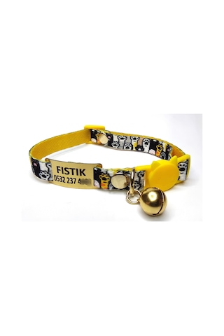 Ayz Markalama Güvenlik Kilitli İsimli Kedi Tasması Patili Model