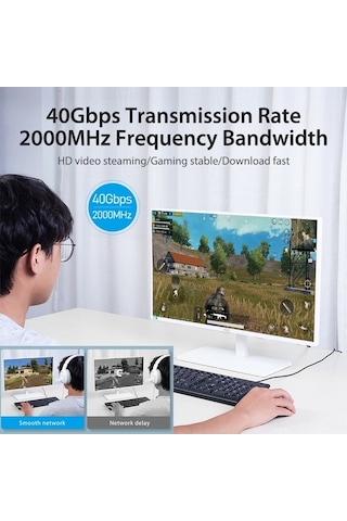 Flybuy Yüksek Vention Sftp Mufunye Kaplama Kablosu Hızlı Ekranlı Cat8 Altın Ağ 40gbps 3m - İu