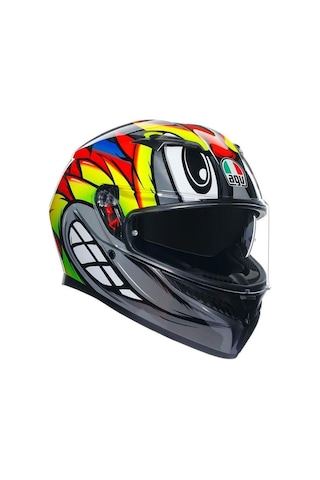 Agv K3 MPLK Bırdy 2.0 Gri Sarı Kırmızı Motosiklet Kaskı.