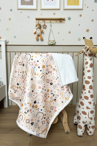 Fluffy Bebek Battaniyesi 70x100 Cm Gökkuşağı Desen Çok Renkli