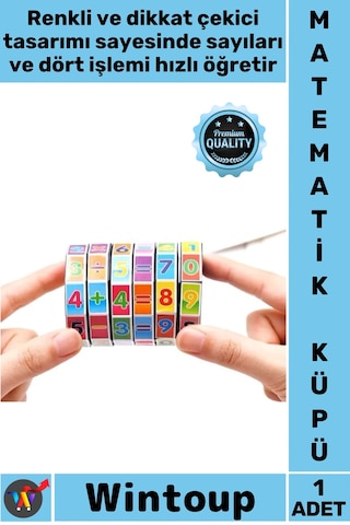 Matematikküpü Okul Öncesi Zeka Geliştirici Montessori Dört İşlem Sayı Sayma Matematik Eğitici Küpü