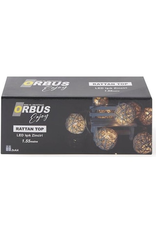 Orbus Rattan Top Led Işık Zinciri - Bej - 1,55 M Bej