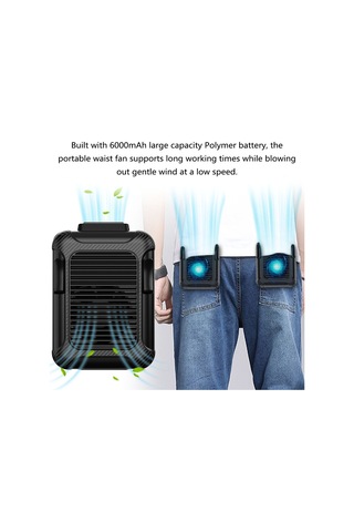 Padalink Usb Şarjlı 6000mah Taşınabilir Bel Fanı - 18 Saat Soğutma