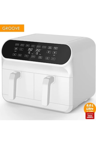 Groove MAX PLUS XXL 1800 W 4 Lt +4 Lt 8 Lt Çift Hazneli Smart Air Fryer