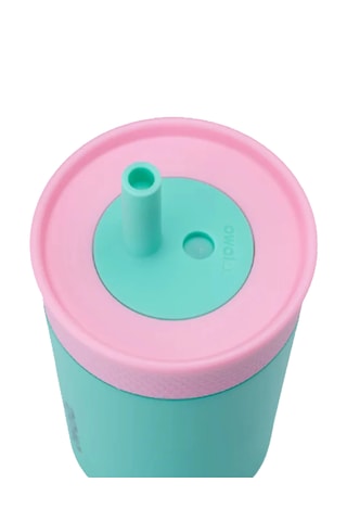 Owala 12 Oz 355 Ml Kids Pipetli Çift Katmanlı Paslanmaz Çelik Termos Sızdırmaz Kapak Açık Yeşil