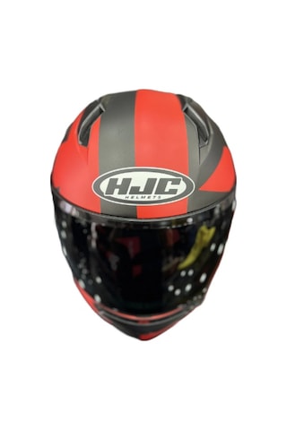 HJC C10 Tez MC1SF Kapalı Motosiklet Kaskı Kırmızı - Siyah
