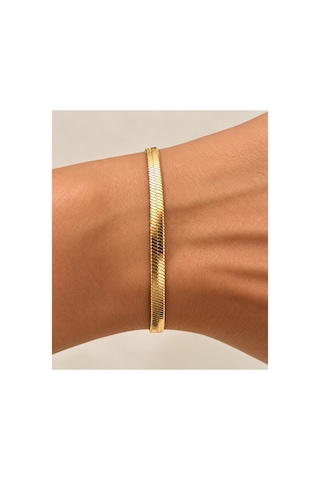 Sertifikalı 316l Çelik Kalp Uçlu Yılan Zincir Gold Bileklik & Kalpli Ayıcık Premium Hediye Seti Altın