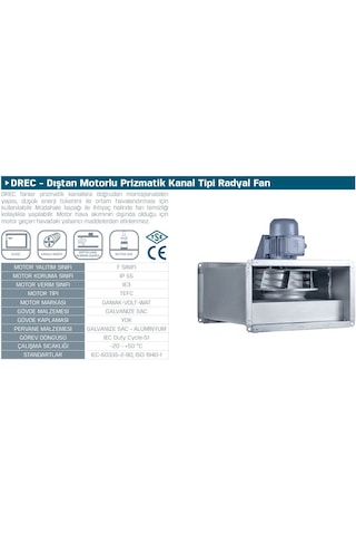 Kayıtes DREC 560 Dıştan Motorlu Kanal Tipi Fan 9800 M³/H