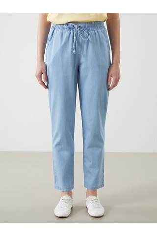 Lcwaıkıkı Classic Bej Beli Lastikli Carrot Fit Kadın Jean Pantolon