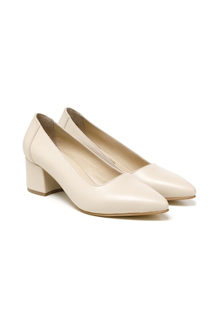 Topuklu/ Stiletto Kadın Rc-4003 Deriden Krem Krem
