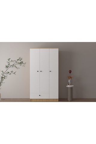 3 Kapaklı 1 Çekmeceli Modern Gardırop