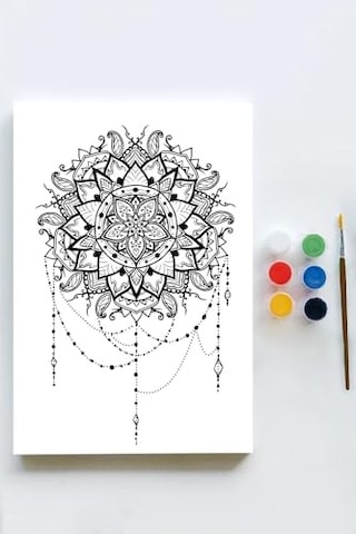 Mandala Tuval Kanvas Tablo Boyama Hobi Seti 6 40x60cm -