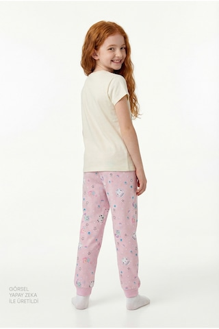 Penti Ekru Kız Çocuk Gabby Pamuklu Pijama Takımı