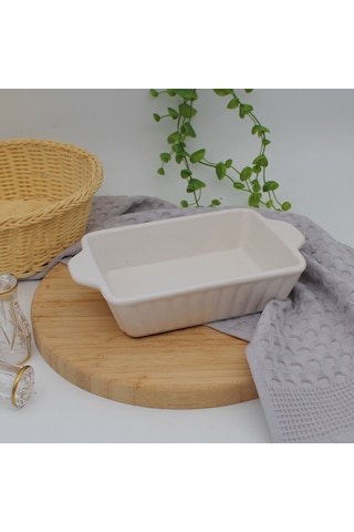 Arna 22 Cm Yanmaz Yapışmaz Fırın Kabı Beyaz