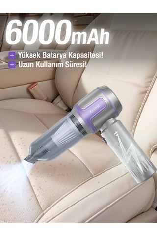 Ahv-09 Kablosuz Taşınabilir Araç İçi El Süpürgesi 20000pa Güçlü Vakum 4 Ü 1 Arada Çok Amaç