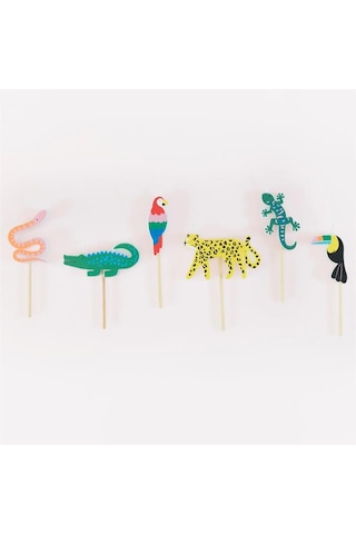 Meri Meri - Jungle Jamboree Candles - Jungle Jamboree Mumlar - 6 Adet