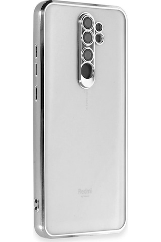 Newface - 165 - Xiaomi Redmi Note 8 Pro Kılıf Razer Lensli Silikon - Novapazr - - Gümüş