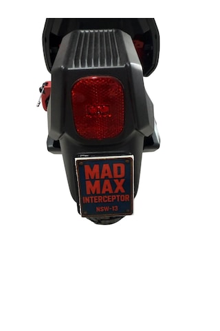 Zt3 Pro Uyumlu Mad Max Interceptor Nsw- 13 Figürlü Elektrikli Scooter Aksesuar Dekor Plaka Kırmızı - Siyah