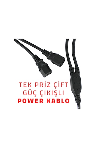 Trilogic Power Kablo - Tek Priz Çift Güç Çıkışlı