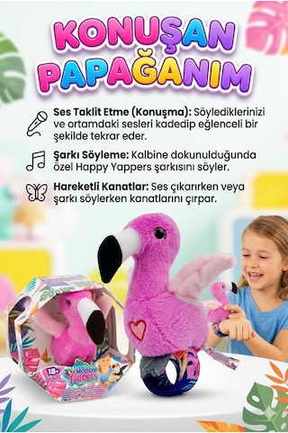 Asya Oyuncak Happy Yappers Slap Bant Konuşan Ve Taklit Eden Pelikan Cx0425 9592 Pembe