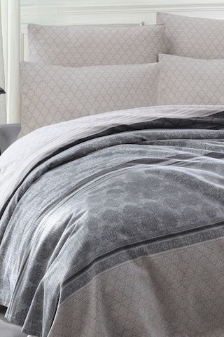 Enlora Home Doğal Pike Baskılı Çift Kişilik Creative Gri